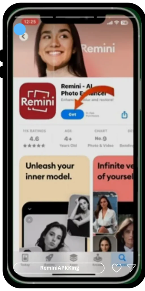 Remini for iOS 7 Tap on Get it button